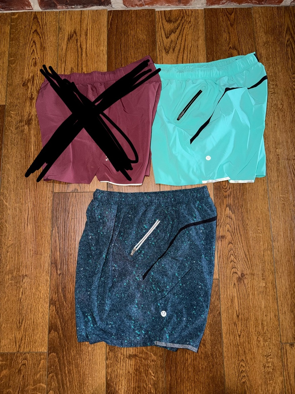 lululemon athletica Men's Athletic Shorts — Teal, Navy Speckle